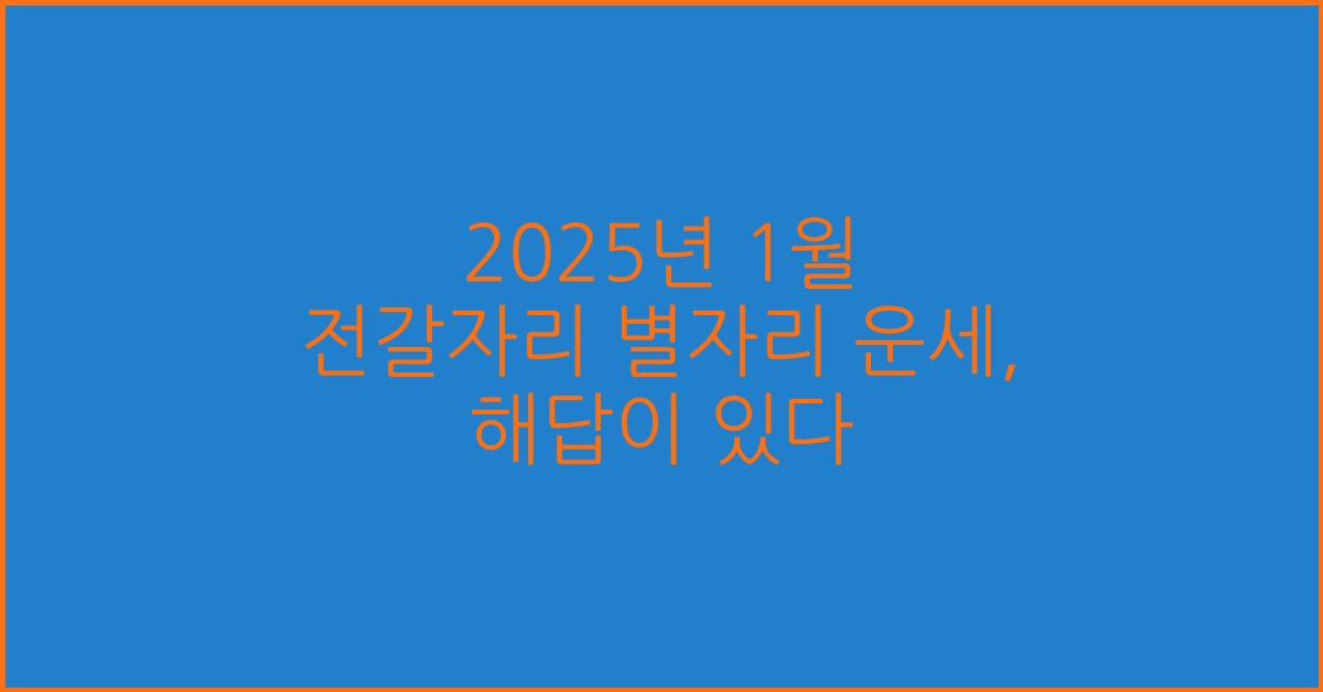 2025년 1월 전갈자리 별자리 운세