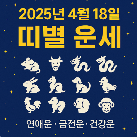 2025년 4월 18일 띠별운세