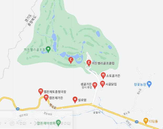 히든밸리cc 근처 맛집 지도