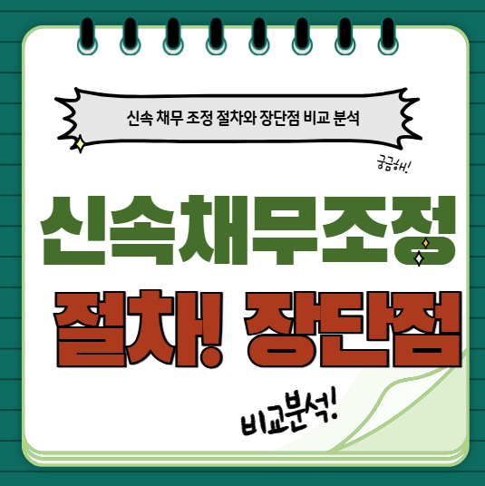 신속 채무 조정, 채무 조정 절차, 채무 해결 방법, 채무 조정 장단점, 신속 처리 방법