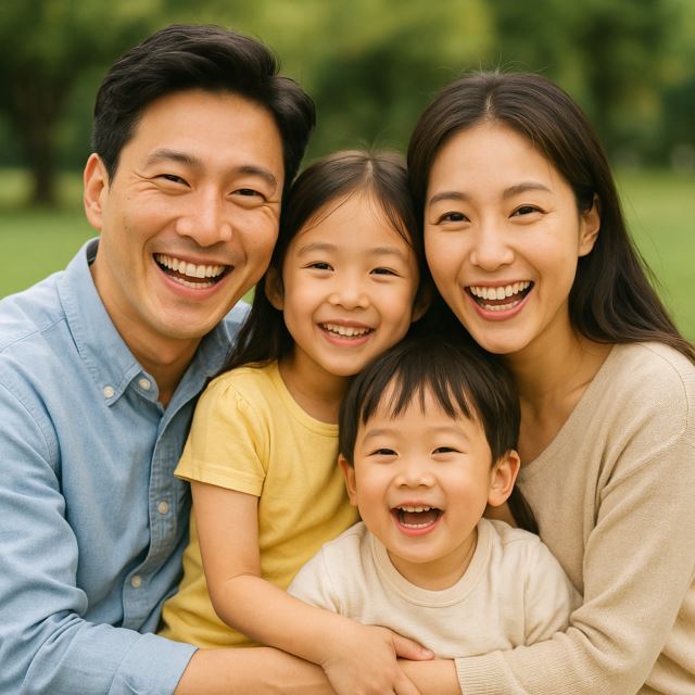 가족의 행복한 모습을 담은 메인 이미지