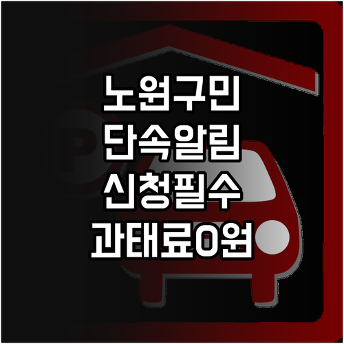 노원구 주정차 단속 알림 서비스 신청..