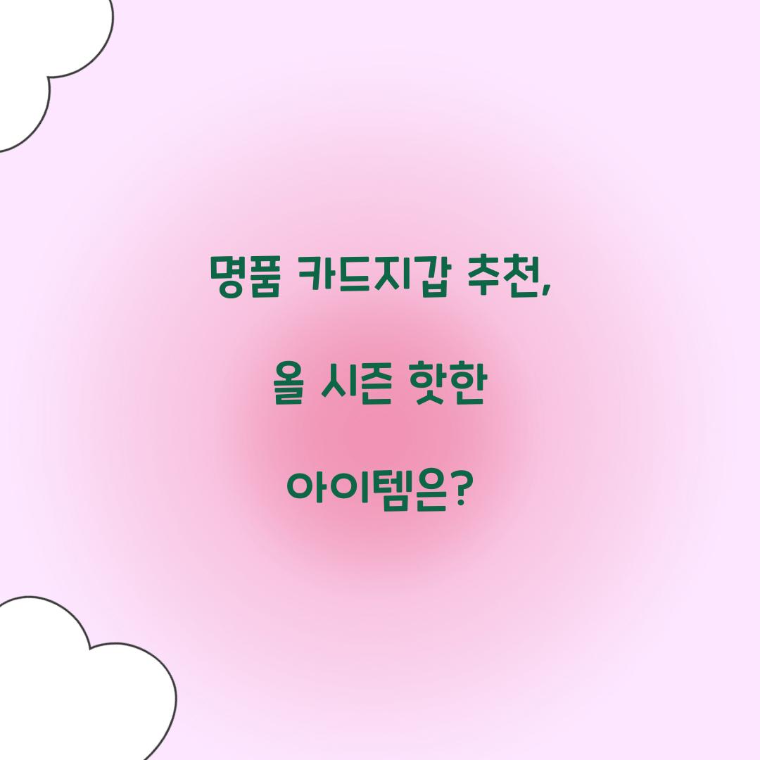 명품 카드지갑 추천