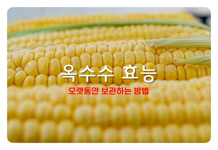 옥수수 효능, 오랫동안 보관하는 방법