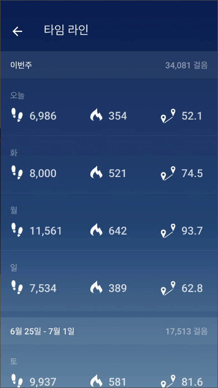 핸드폰 만보기 어플 보기