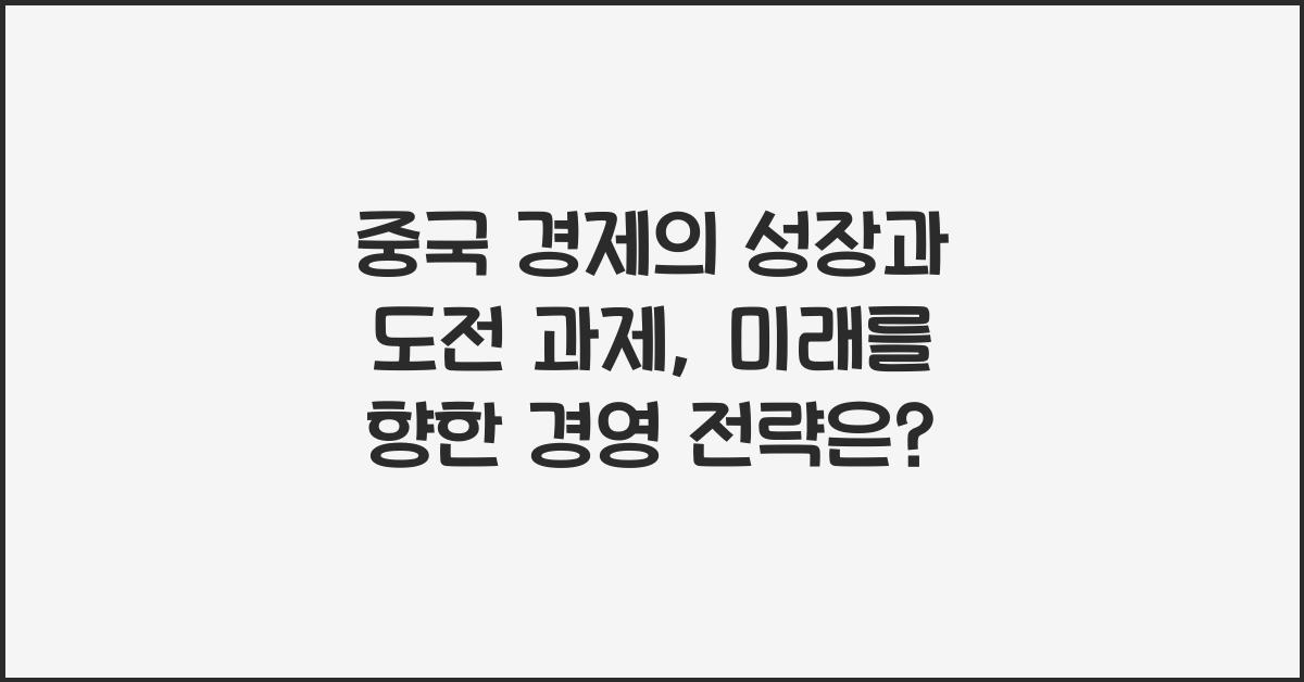 중국 경제의 성장과 도전 과제