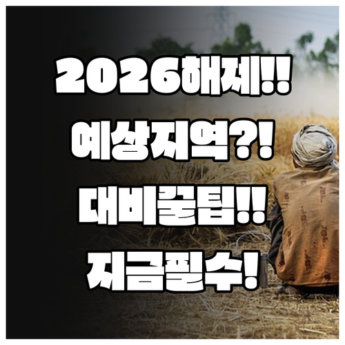 2026년 토지거래허가구역 해제 예상..