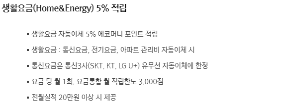 NH농협 그린카드 v2 생활요금 5% 적립