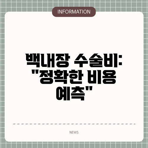 백내장 수술비: 