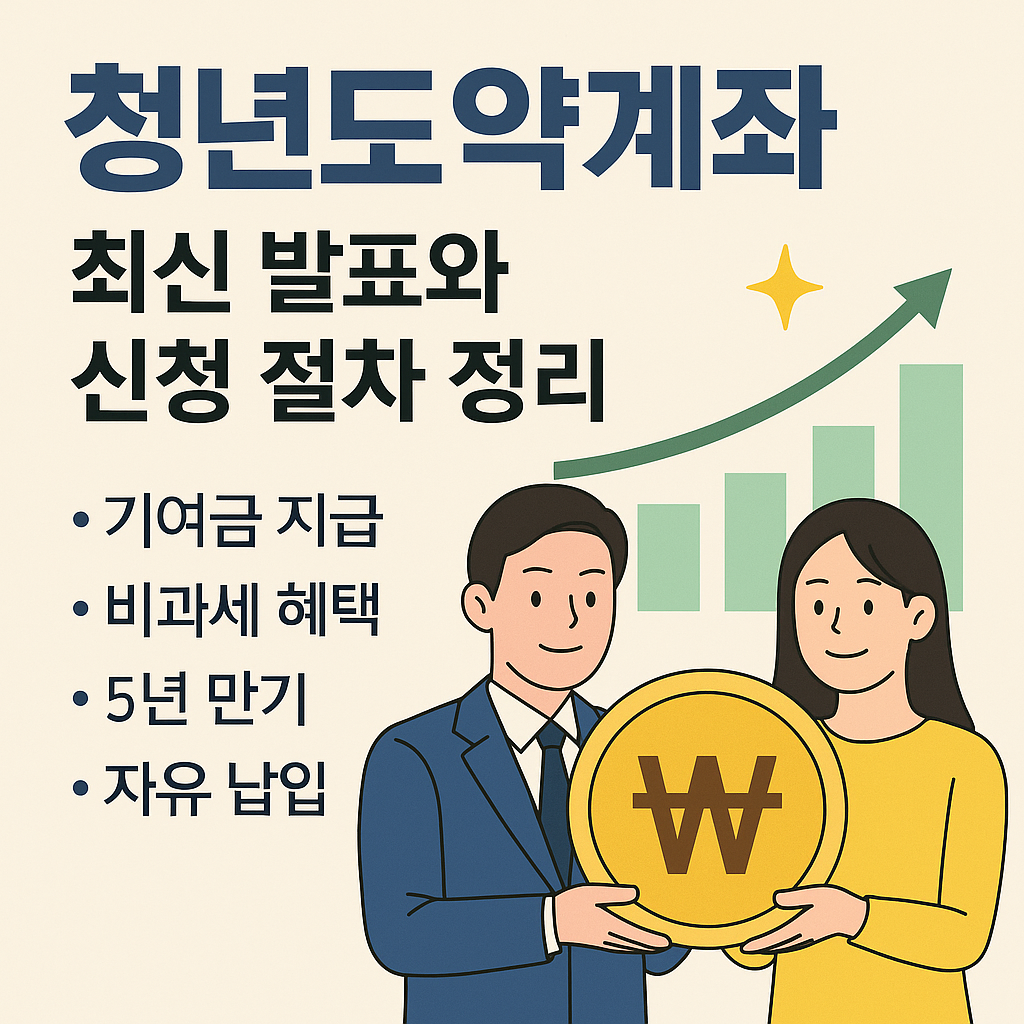 청년도약계좌 문구와 남녀 청년들의 이미지