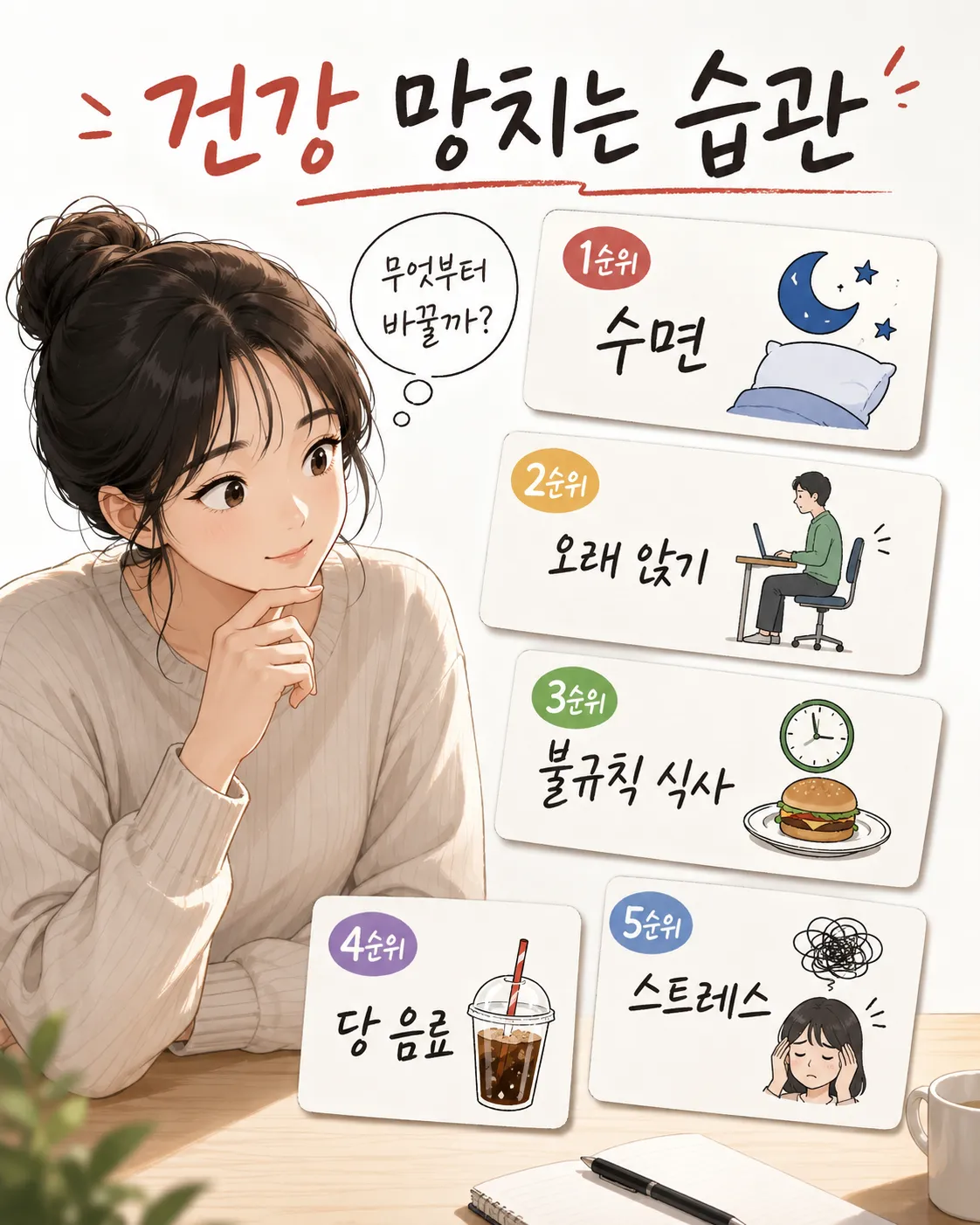나쁜 건강습관 우선순위 지도