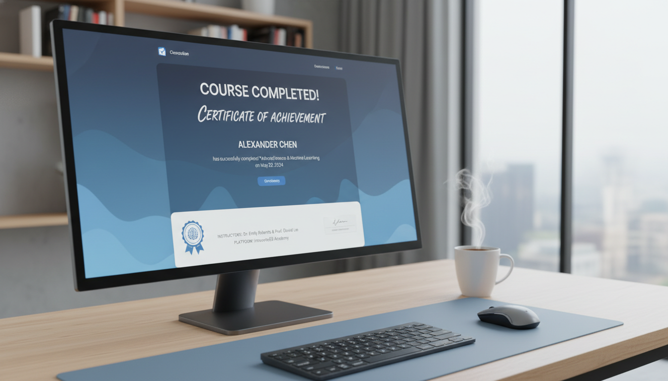 금융투자협회 레버리지 ETF 1시간 온라인 교육 수료증 화면