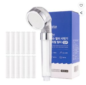 코멧 정수 필터 샤워기 + 리필 필터 12p 세트, 1개