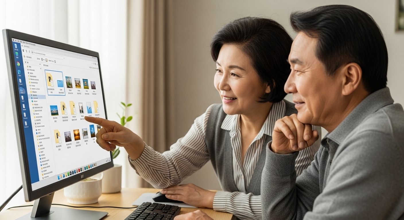 블로그에 올릴 사진 파일을 선택하는 장면