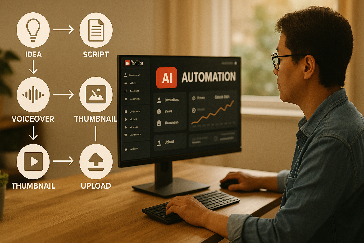 유튜브 채널 자동화를 진행중인 유튜버
