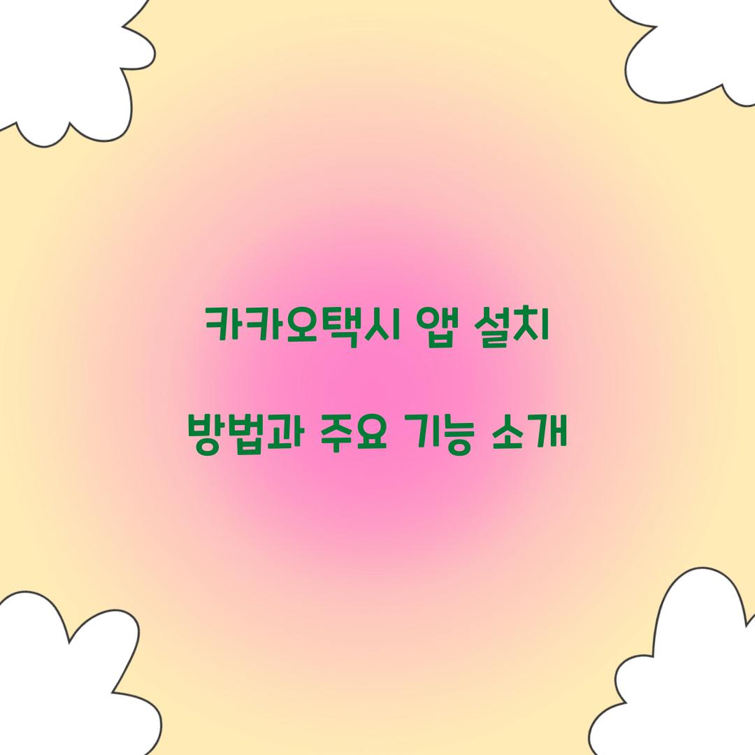 카카오택시 앱 설치