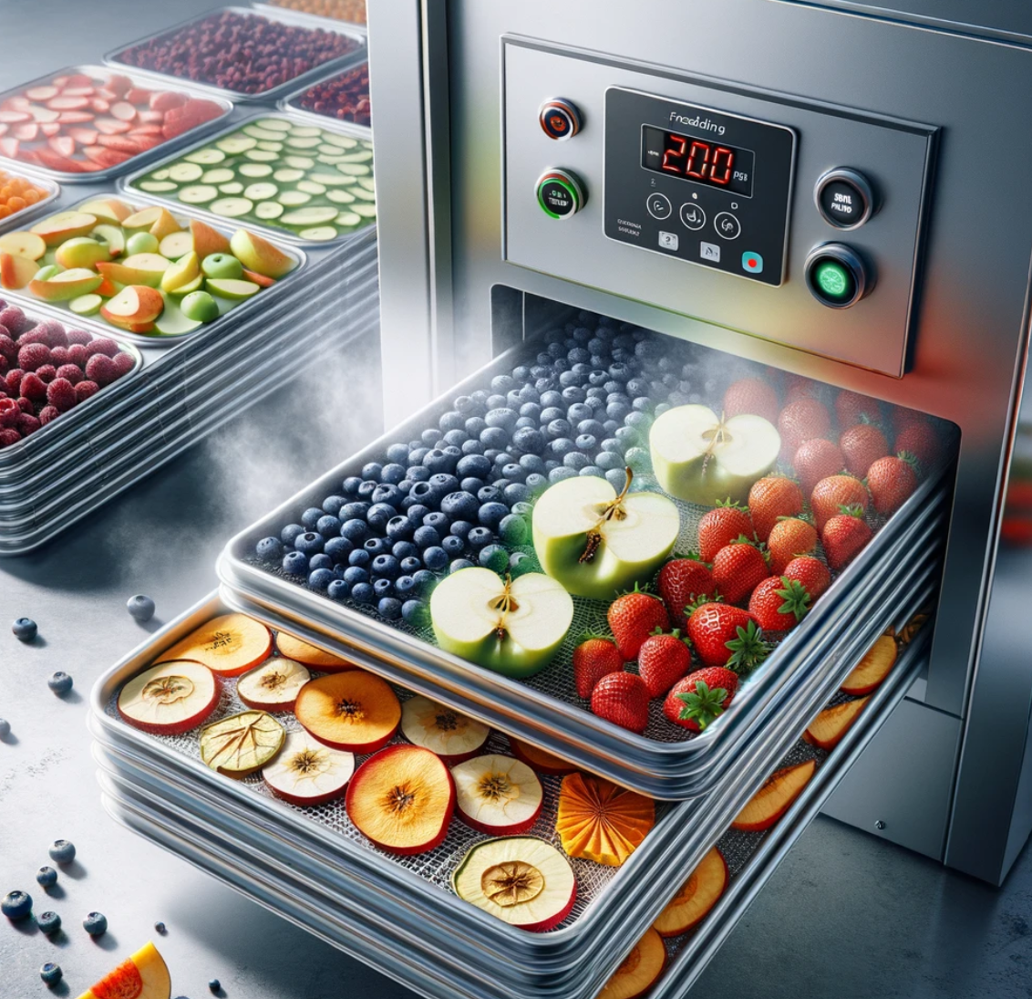 동결건조하는 과일들