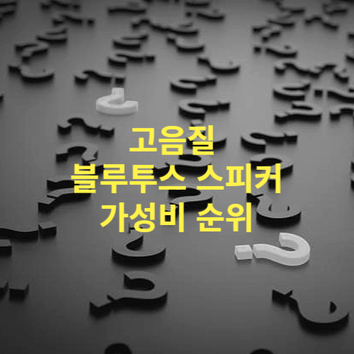 고음질 블루투스 스피커 가성비 순위