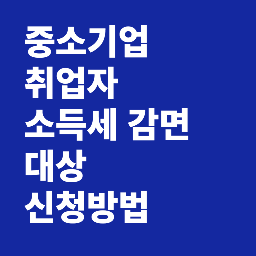 중소기업 취업자 소득세 감면