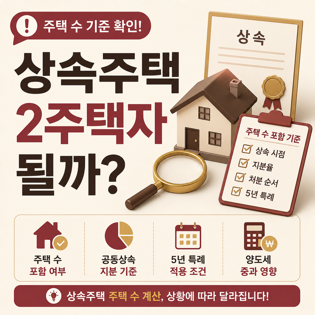 상속주택 주택 수 포함 여부 기준 안내