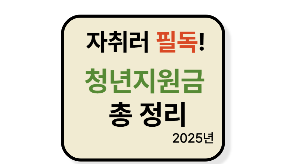 자취 청년이라면 꼭 알아야 할 2025 정부 지원금 총정리