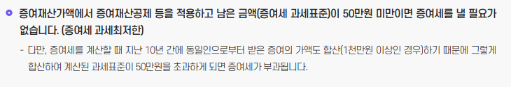 소액 증여세