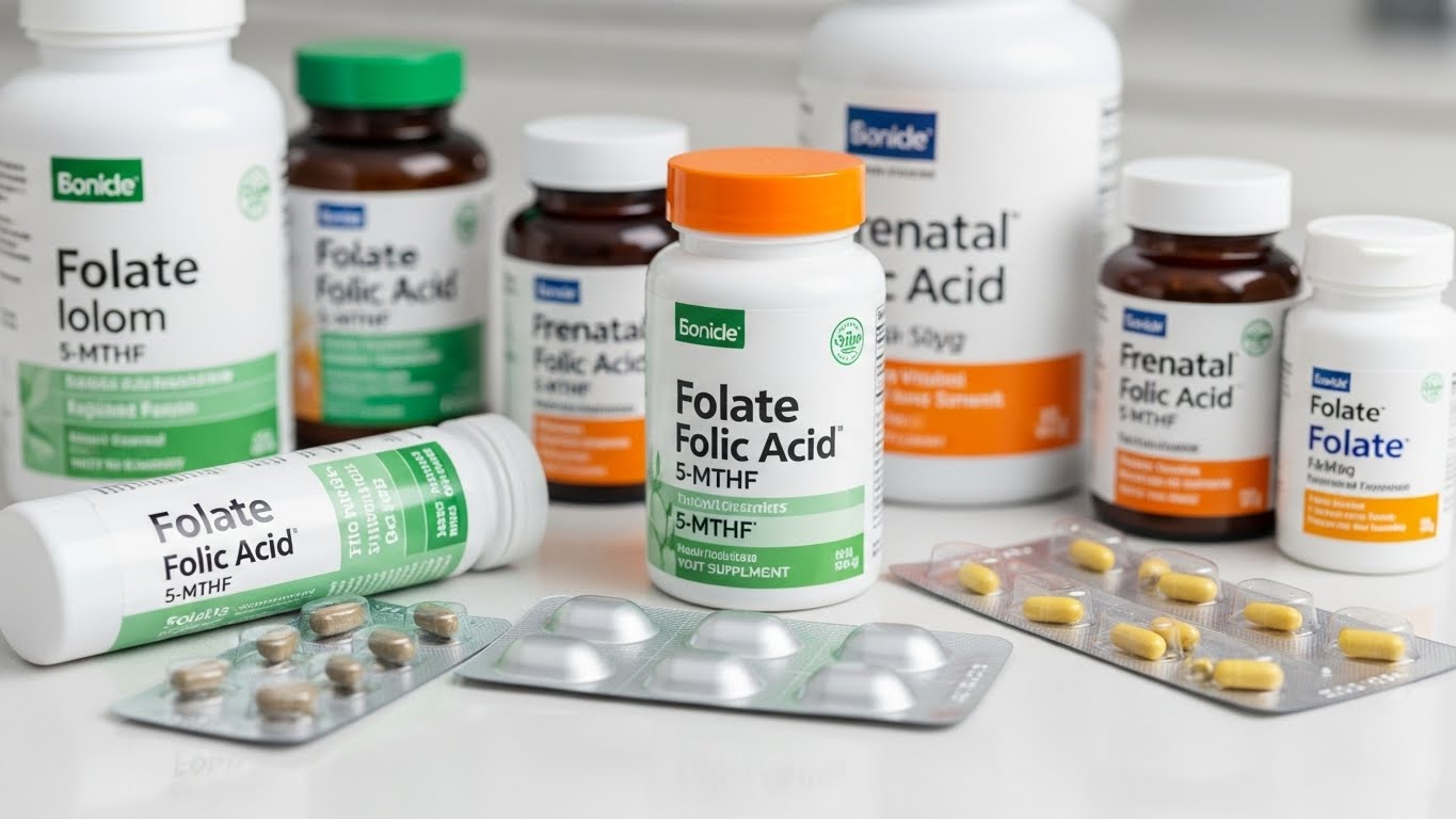 임산부 엽산 영양제 제품들. 활성형 일반 엽산 차이 비교
