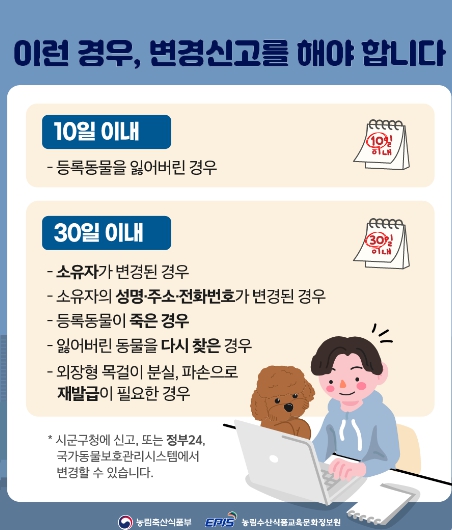반려견 등록 방법 비용 조회 과태료 신고