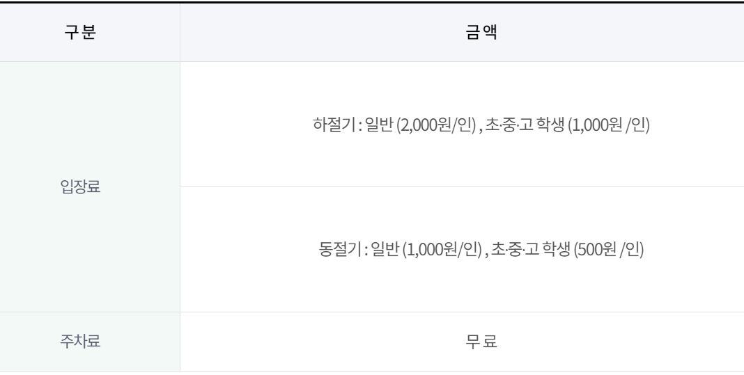 양평 쉬자파크 입장료