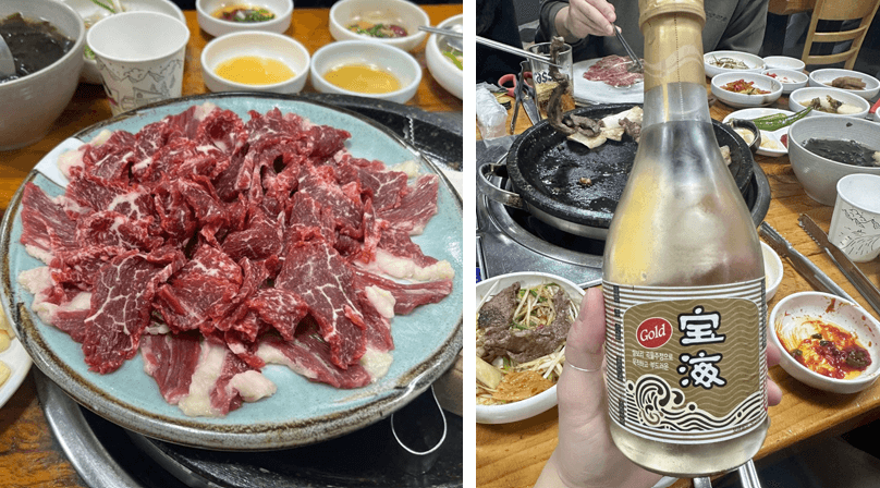 등대식육식당-대표-생고기와-보해-술