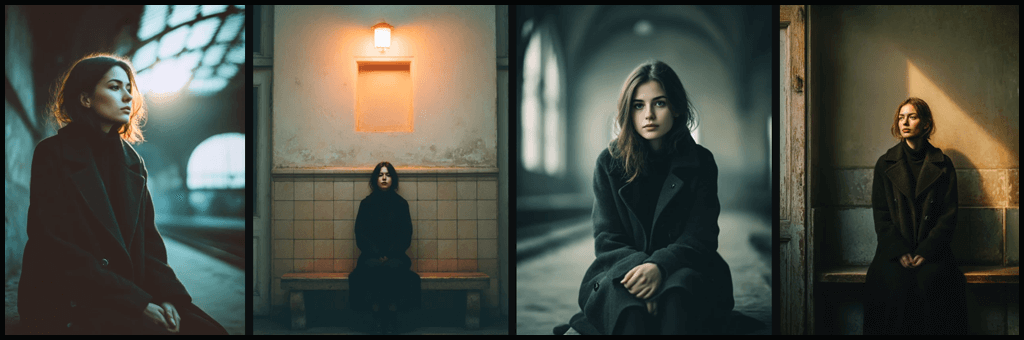 프롬프트 문법 구조로 장면 설정한 이미지 예시_Midjourney