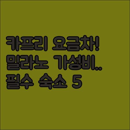 카프리팰리스 성수기 비수기 요금 차이..