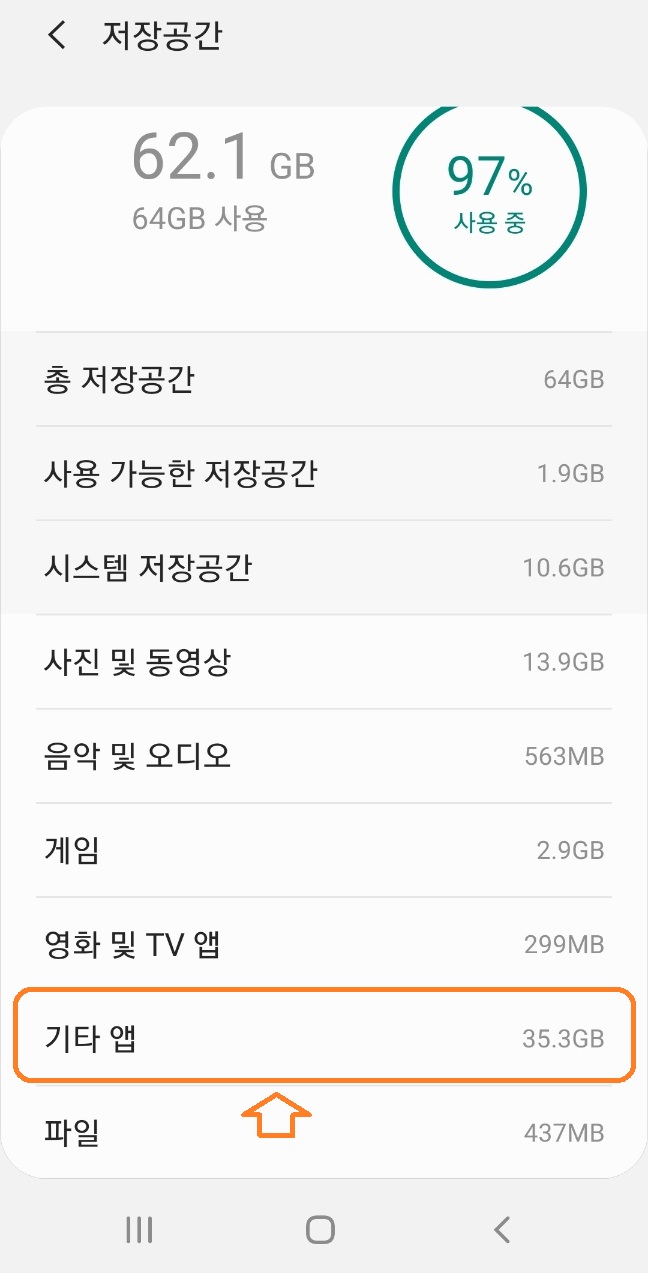 핸드폰 용량