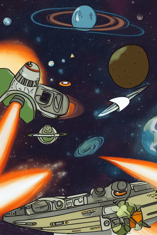 Playground AI로 생성한 그림(1) - 우주선, 로켓
