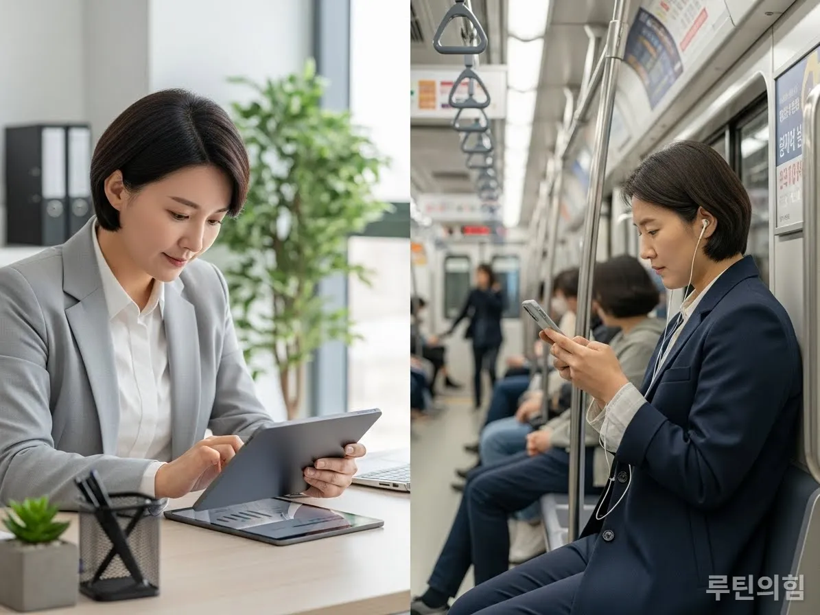 출퇴근 시간을 활용해 자격증 공부하는 한국 직장인