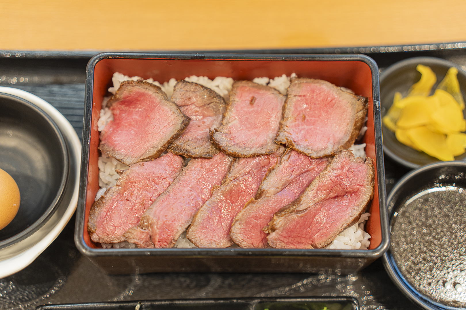 A beef-topped rice bowl at Wagyu no Sato Kitchen, Duo Kobe