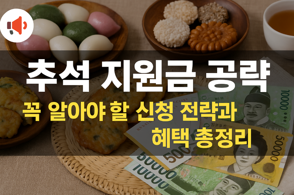 추석 지원금 공략, 꼭 알아야 할 신청 전략과 혜택 총정리