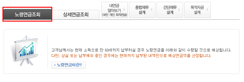 국민연금 예상수령액 조회