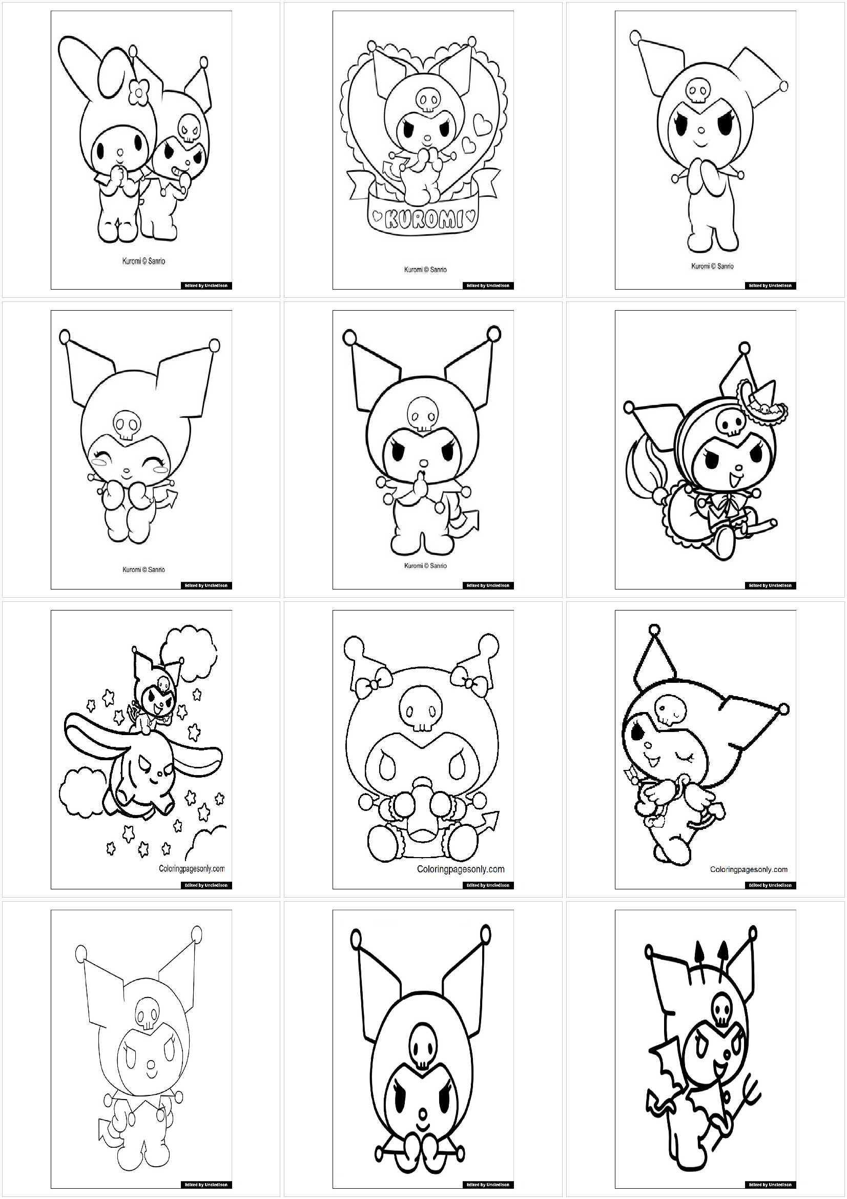 산리오 쿠로미 색칠공부 도안