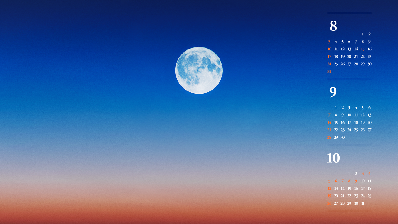 10 보름달과 노을 B - 2025년9월 노트북배경화면