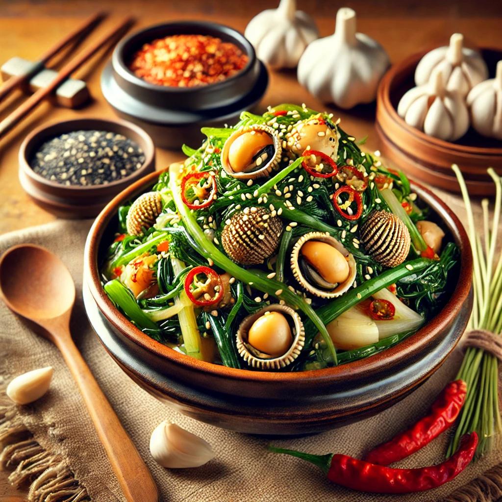 생파래무침풋마늘겉절이꼬막양념