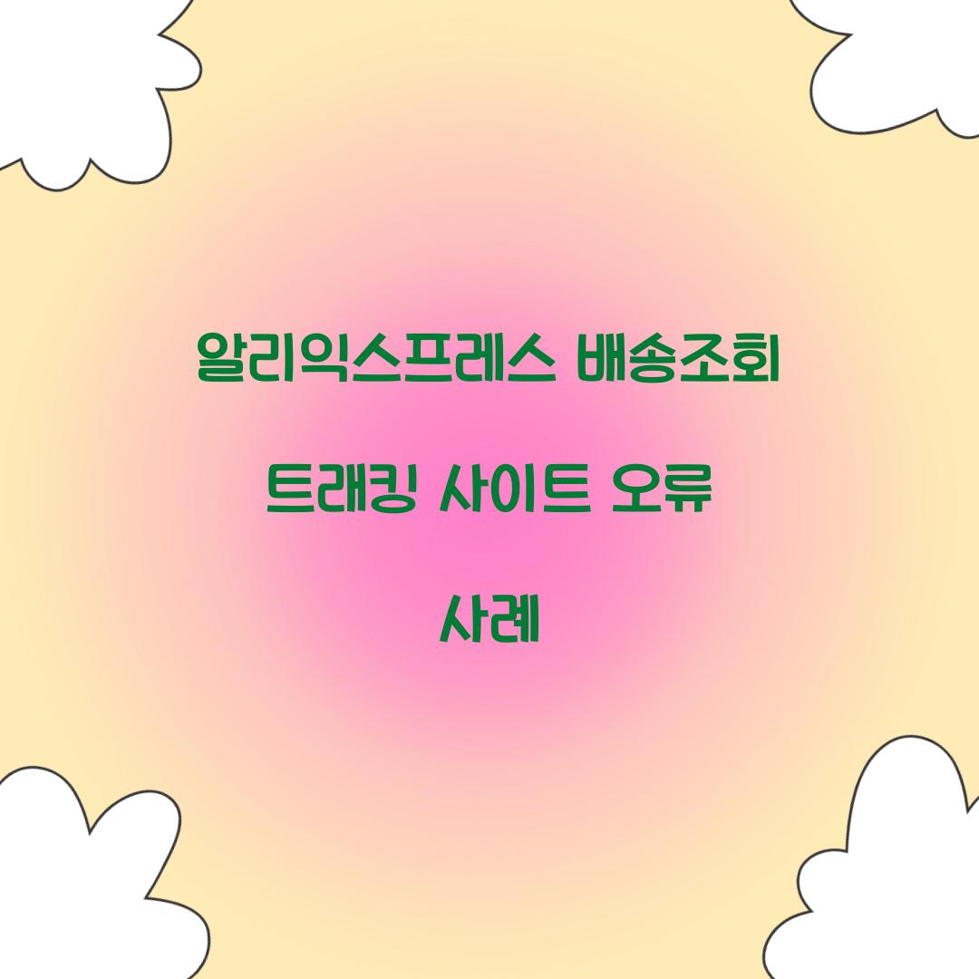 알리익스프레스 배송조회 트래킹 사이트 오류 사례 