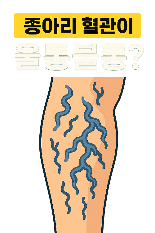 하지정맥류로 돌출된 종아리 혈관