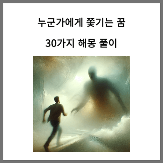 누군가에게 쫓기는 꿈 해몽 풀이