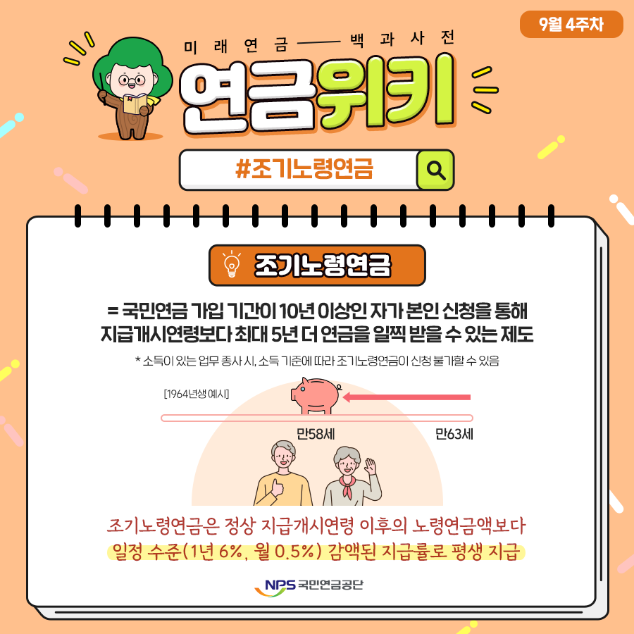 국민연금 조기노령연금 제도 안내 화면