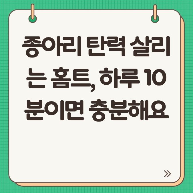 종아리 탄력 살리는 홈트, 하루 10분이면 충분해요