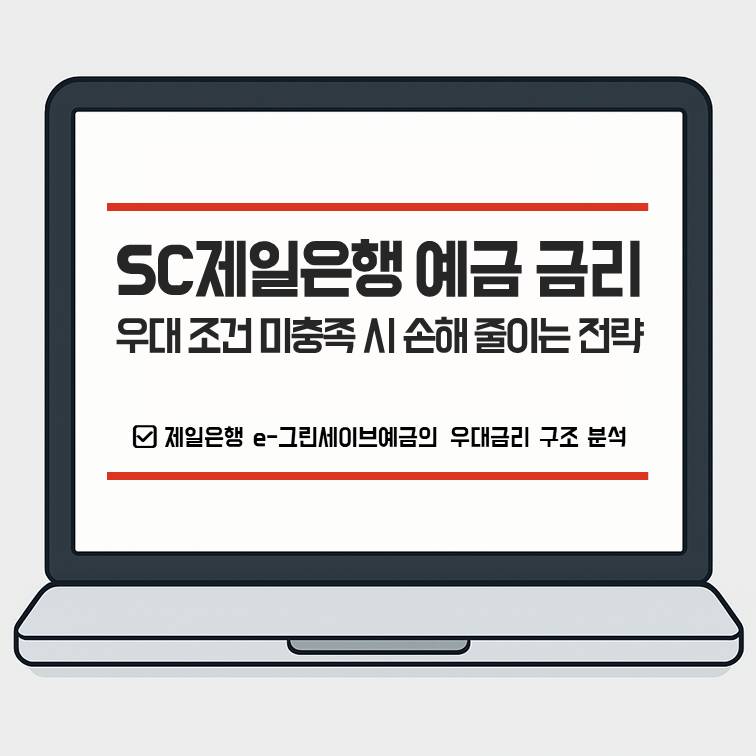 SC제일은행 예금 금리와 e-그린세이브예금 우대조건 분석 및 손해 줄이는 전략 안내 대표 이미지