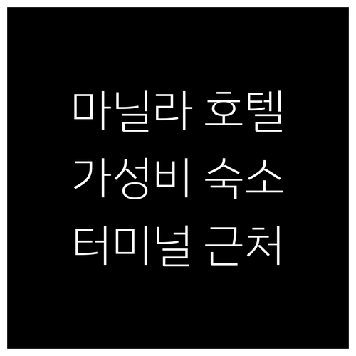 마닐라 가성비 호텔 추천! NAIA ..