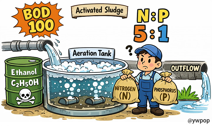 에탄올 폐수 활성슬러지 질소 인 첨가량