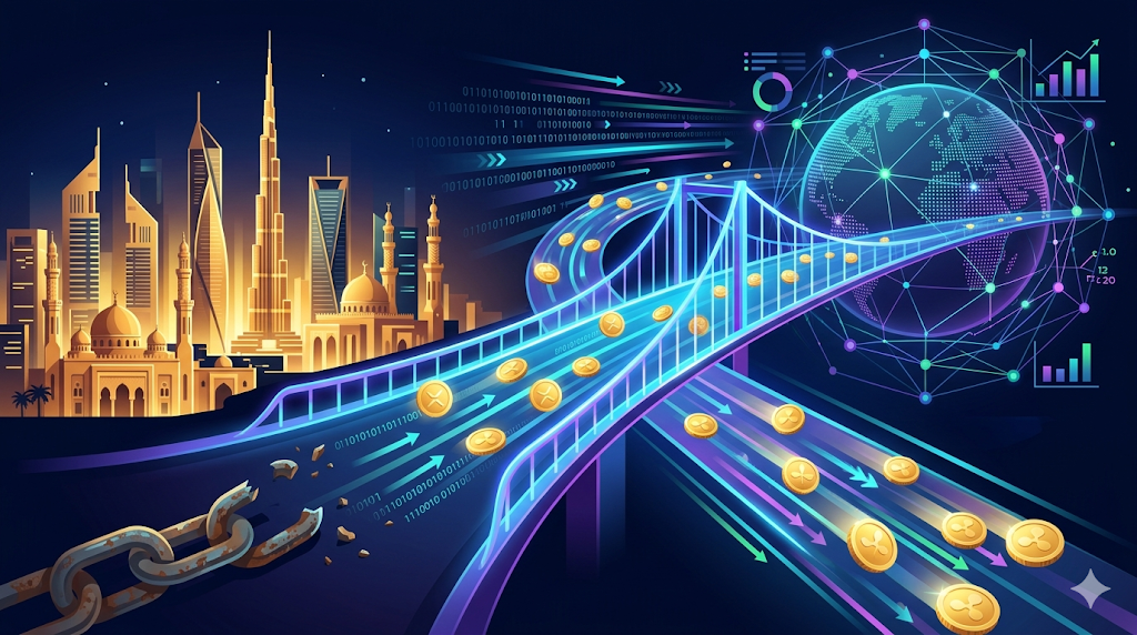 기존 금융망을 대체하는 리플 네트워크와 중동 자본 유입 시각화